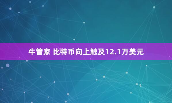 牛管家 比特币向上触及12.1万美元